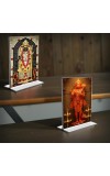 Sri Ram Lalla & Sri Hanuman Acrylic T-Style Photo Stand - 11x13 Inches, Compact and Stylish Spiritual Display, easily change 2 photos (Pack of 1)