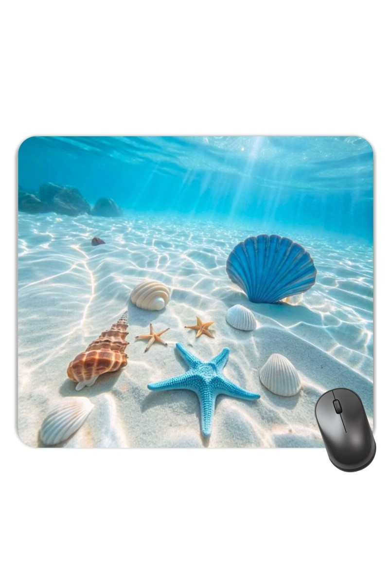 Customized Sea Shells Picture Sublimation Mouse Pad | 8 X 7.5 Inch | Smooth Cloth Surface | Non-Slip Rubber Base | Personalized Mousepad for Laptop & Desktop (F17115)