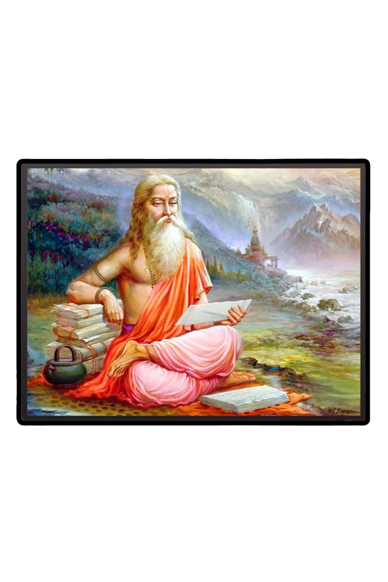 Vyasa Laminated Photo - 7x9 Inches, Divine Blessings for Home & Office and Temple Decoration