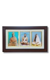 Hi tech Sales Swami Vivekananda & Ramkrishna Paramahansa & Sarada Maa photo frame | synthetic photo Frame with Glass | For wall, living room, gifts, pooja (Multicolor) (Brown)