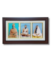 Hi tech Sales Swami Vivekananda & Ramkrishna Paramahansa & Sarada Maa photo frame | synthetic photo Frame with Glass | For wall, living room, gifts, pooja (Multicolor) (Brown)