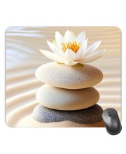 Customized Stone Balance Picture Sublimation Mouse Pad | 8 X 7.5 Inch | Smooth Cloth Surface | Non-Slip Rubber Base | Personalized Mousepad for Laptop & Desktop (F17268)