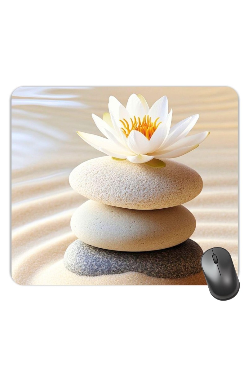 Customized Stone Balance Picture Sublimation Mouse Pad | 8 X 7.5 Inch | Smooth Cloth Surface | Non-Slip Rubber Base | Personalized Mousepad for Laptop & Desktop (F17268)