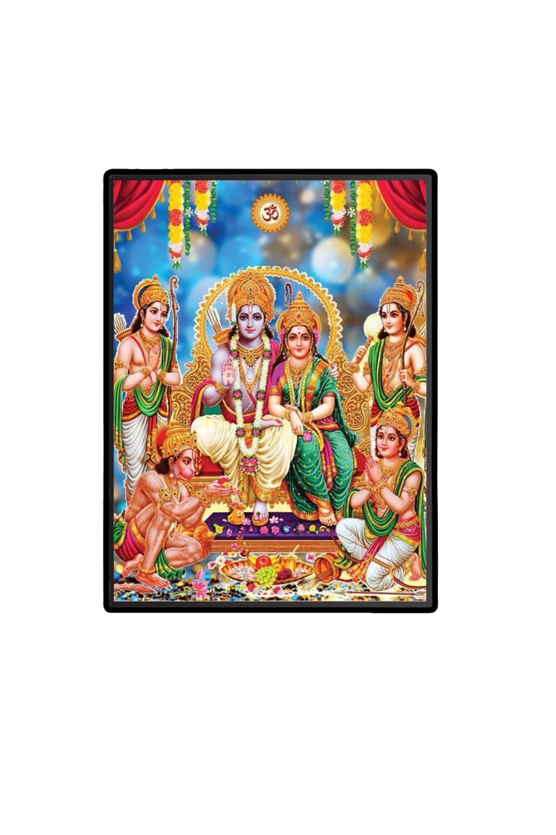 Ram Darbar Laminated Photo - 13x15 Inches, Divine Blessings for Home & Office and Temple Decoration