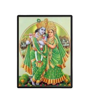 Radha Krishna Laminated Photo - 5x7 Inches, Divine Blessings for Home & Office and Temple Decoration