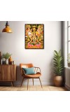 Lakshmi Saraswati & Ganesh Laminated Photo - 5x7 Inches, Divine Blessings for Home & Office and Temple Decoration