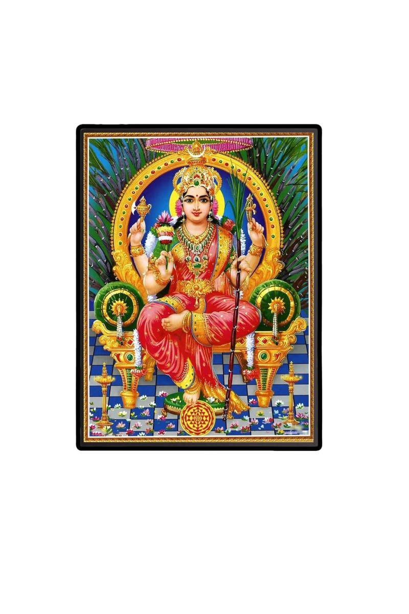 Tripura Sundari Laminated Photo - 7x9 Inches, Divine Blessings for Home & Office and Temple Decoration