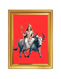 Maa Brahmacharini Photo Frame - 14x18 Inches, Brown Wooden Frame for Home, Office & Temple Decoration