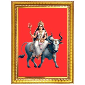 Maa Brahmacharini Photo Frame - 14x18 Inches, Brown Wooden Frame for Home, Office & Temple Decoration Maa Brahmacharini Photo Frame - 14x18 Inches, Brown Wooden Frame for Home, Office & Temple Decoration