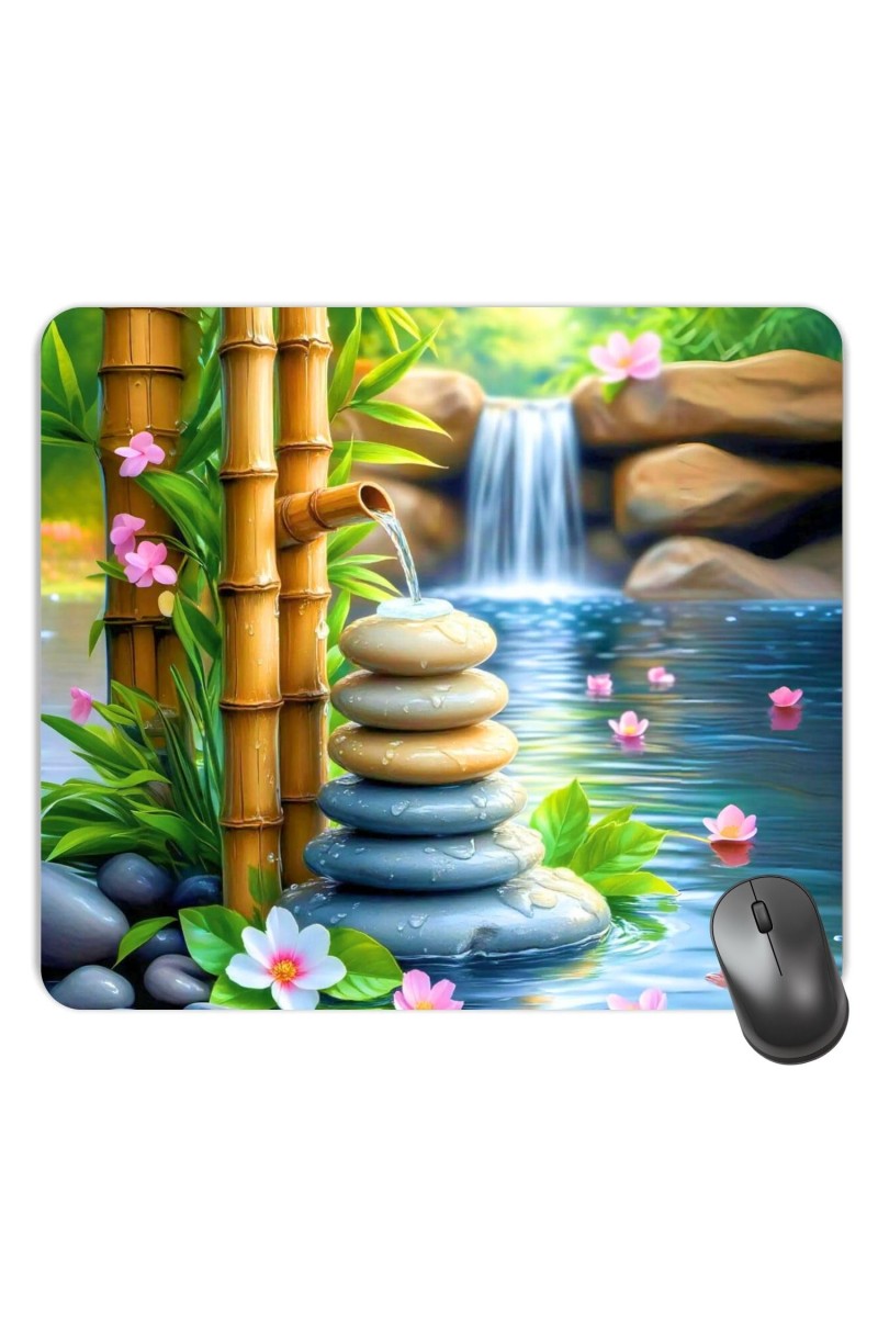 Customized Stone Balance Picture Sublimation Mouse Pad | 8 X 7.5 Inch | Smooth Cloth Surface | Non-Slip Rubber Base | Personalized Mousepad for Laptop & Desktop (F17270)