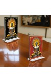 Buddha Acrylic T-Style Photo Stand - 7x9 Inches, Compact and Stylish Spiritual Display, easily change 2 photos (Pack of 1)