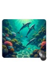 Customized Beautiful Dolphines Picture Sublimation Mouse Pad | 8 X 7.5 Inch | Smooth Cloth Surface | Non-Slip Rubber Base | Personalized Mousepad for Laptop & Desktop (F17304)