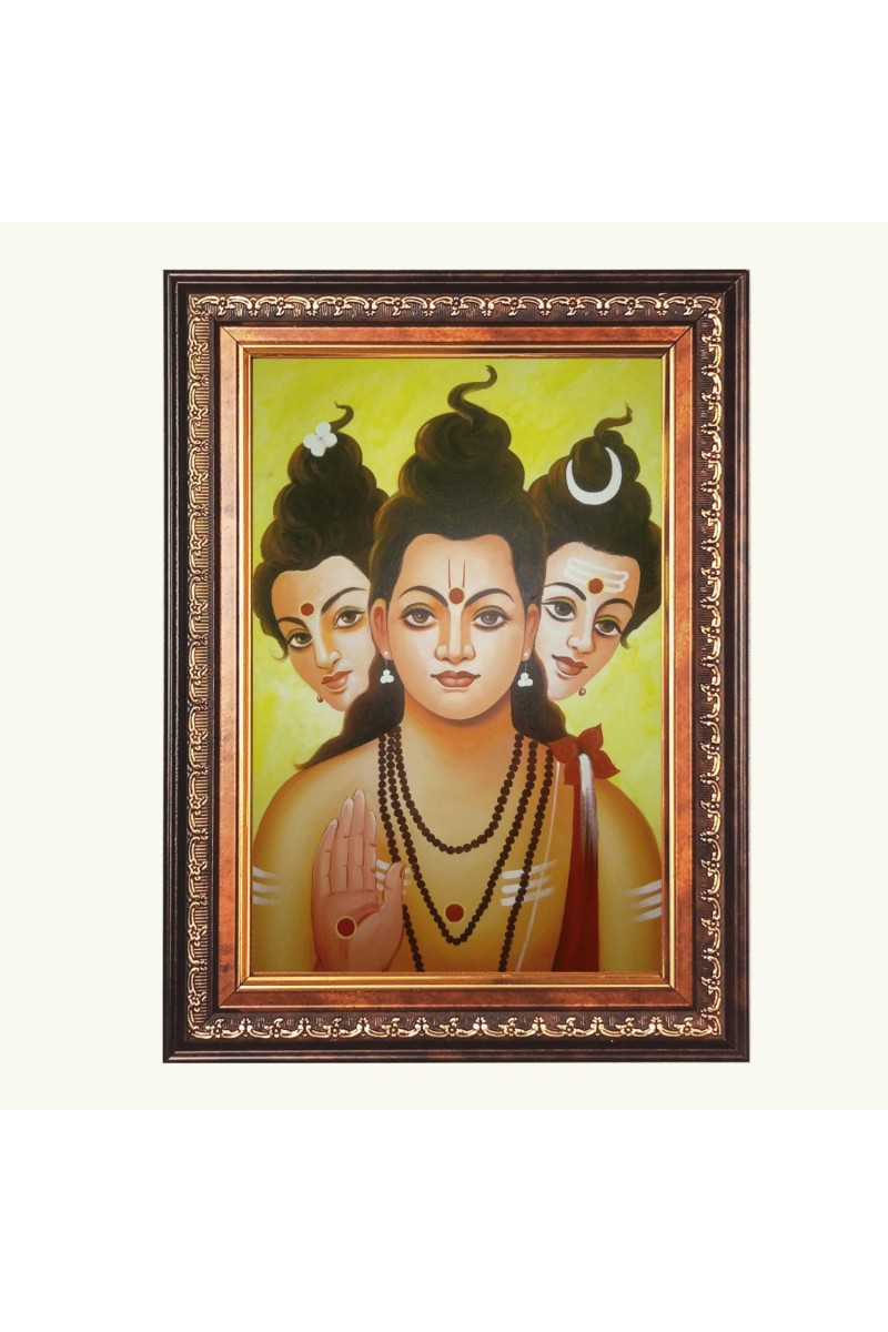 Sri Dattatreya Swami Color Photo 10x14 Inch - Vibrant Religious Wall Art for Home or Office Decor.
