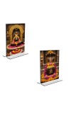 Car Desk/Table Top Lord Shiva Lingam Acrylic T-Style Photo Stand - 2.5x3.5 Inches, Compact and Stylish Spiritual Display, easily change 2 photos (Pack of 1)