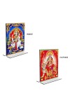 Debi Saraswati & Debi Durga Acrylic T-Style Photo Stand - 5x7 Inches, Compact and Stylish Spiritual Display, easily change 2 photos (Pack of 1)