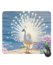 Customized Beautiful Peacock Picture Sublimation Mouse Pad | 8 X 7.5 Inch | Smooth Cloth Surface | Non-Slip Rubber Base | Personalized Mousepad for Laptop & Desktop (F17299)