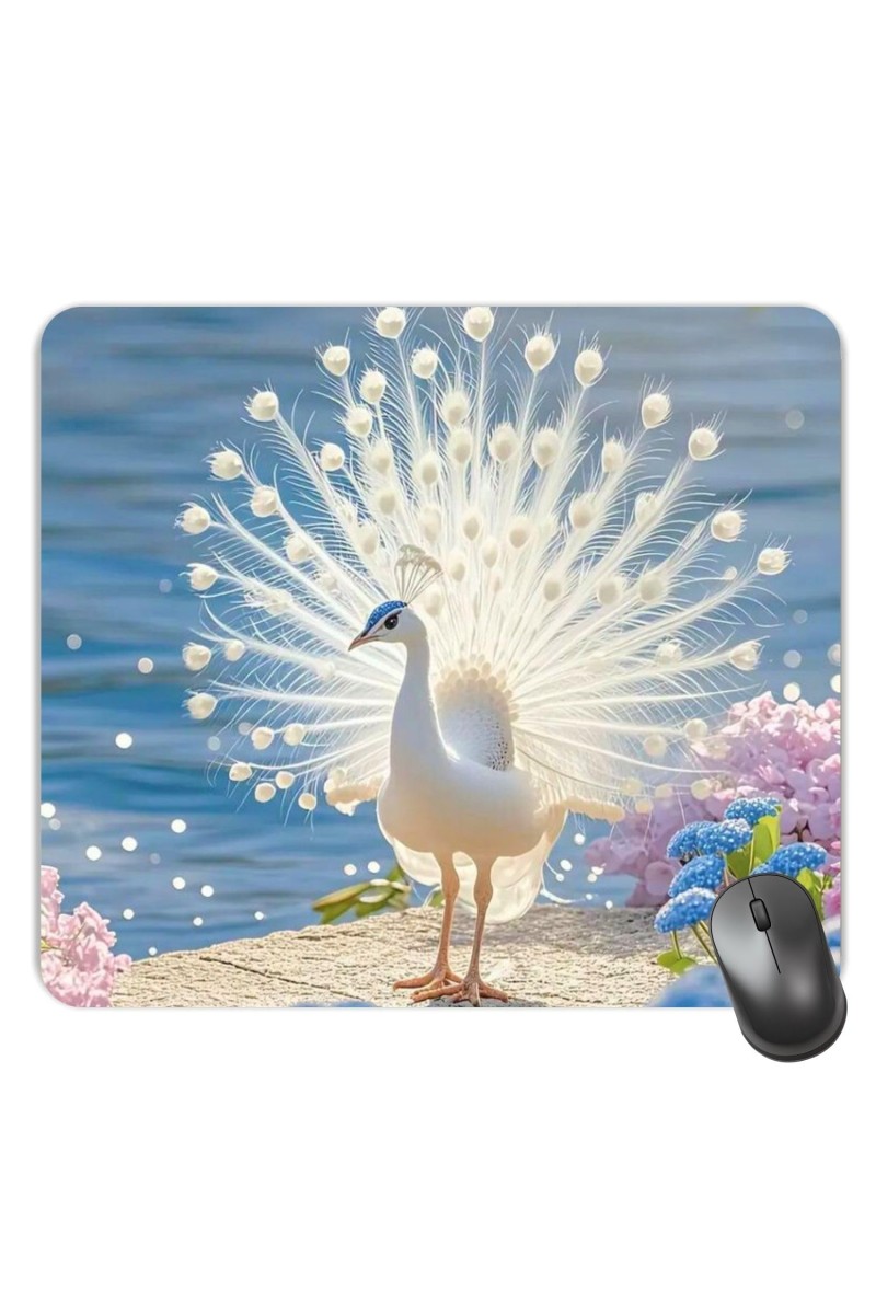 Customized Beautiful Peacock Picture Sublimation Mouse Pad | 8 X 7.5 Inch | Smooth Cloth Surface | Non-Slip Rubber Base | Personalized Mousepad for Laptop & Desktop (F17299)