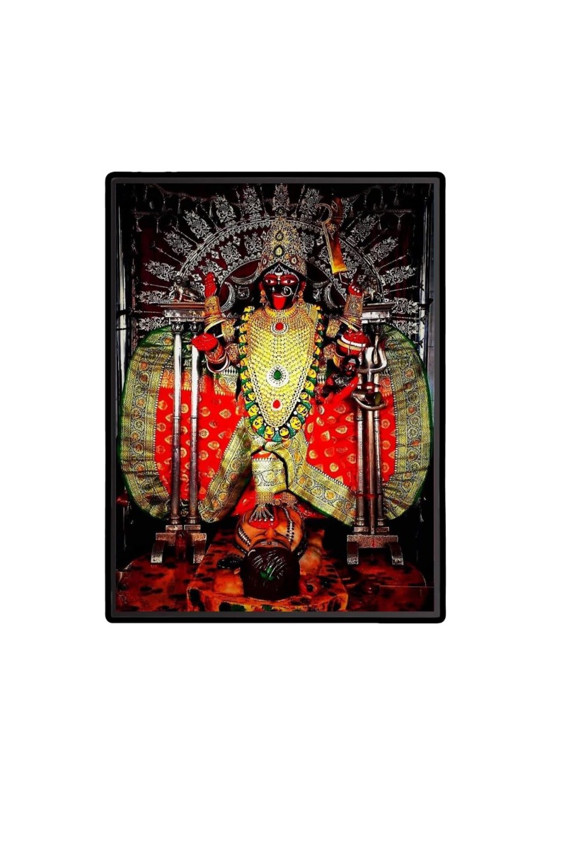 Dakshineswar Kali Laminated Photo - 11x13 Inches, Divine Blessings for Home & Office and Temple Decoration