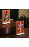 Lord Shiva & Lord Vishnu Acrylic T-Style Photo Stand - 9x11 Inches, Compact and Stylish Spiritual Display, easily change 2 photos (Pack of 1)