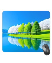 Customized Lake View Picture Sublimation Mouse Pad | 8 X 7.5 Inch | Smooth Cloth Surface | Non-Slip Rubber Base | Personalized Mousepad for Laptop & Desktop (F17272)