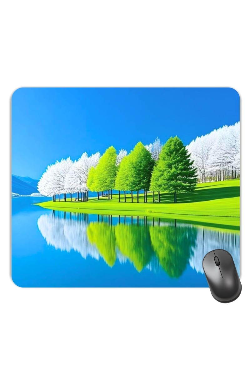 Customized Lake View Picture Sublimation Mouse Pad | 8 X 7.5 Inch | Smooth Cloth Surface | Non-Slip Rubber Base | Personalized Mousepad for Laptop & Desktop (F17272)