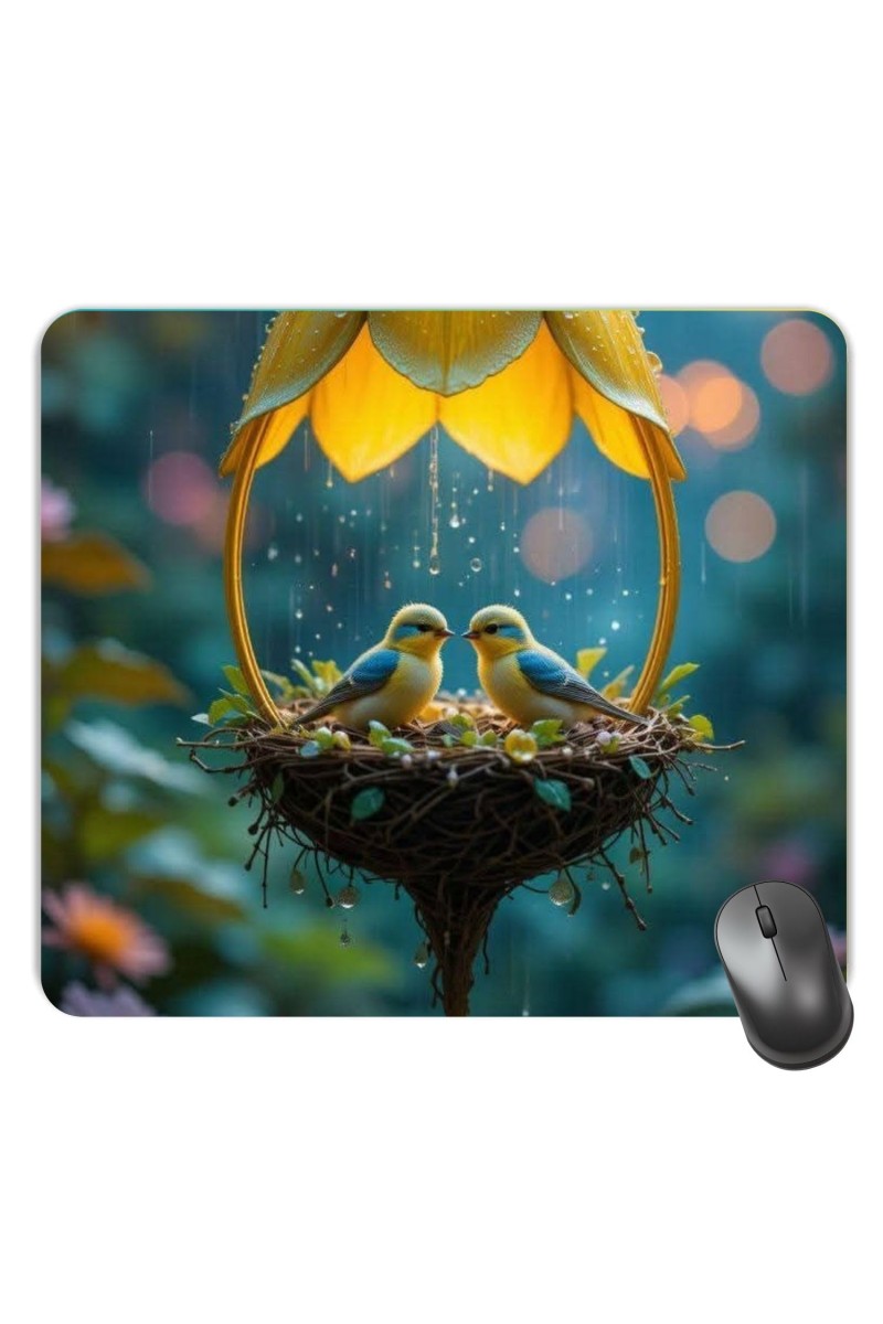 Customized Beautiful Birds Picture Sublimation Mouse Pad | 8 X 7.5 Inch | Smooth Cloth Surface | Non-Slip Rubber Base | Personalized Mousepad for Laptop & Desktop (F17434)