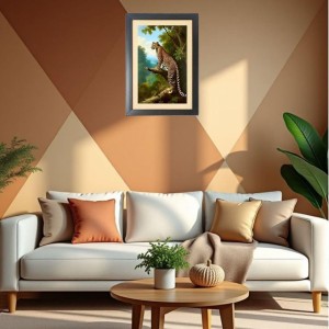 The wild Cheetah Black Photo Frame Funny Animal and Bird Cartoon Art