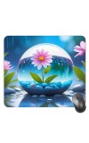 Customized Beautiful Flower in Bubble Picture Sublimation Mouse Pad | 8 X 7.5 Inch | Smooth Cloth Surface | Non-Slip Rubber Base | Personalized Mousepad for Laptop & Desktop (F17067)