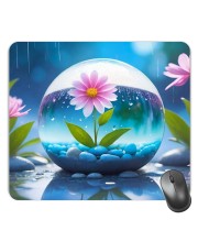 Customized Beautiful Flower in Bubble Picture Sublimation Mouse Pad | 8 X 7.5 Inch | Smooth Cloth Surface | Non-Slip Rubber Base | Personalized Mousepad for Laptop & Desktop (F17067)
