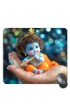 Customized Cute Little Krishna Picture Sublimation Mouse Pad | 8 X 7.5 Inch | Smooth Cloth Surface | Non-Slip Rubber Base | Personalized Mousepad for Laptop & Desktop (F17004)