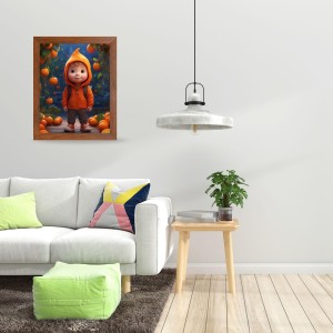 AI Funny KId Art Picture for Kids - 16x20 inches, Brown Color - Perfect Wall Decor for Children's Room