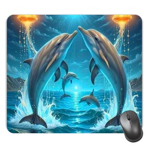 Customized Beautiful Sea Dolphins Picture Sublimation Mouse Pad | 8 X 7.5 Inch | Smooth Cloth Surface | Non-Slip Rubber Base | Personalized Mousepad for Laptop & Desktop (F17315) Customized Beautiful Sea Dolphins Picture Sublimation Mouse Pad | 8 X 7.5 Inch | Smooth Cloth Surface | Non-Slip Rubber Base | Personalized Mousepad for Laptop & Desktop (F17315)