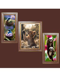 3-Pack Nature Photo Frames - 2 Pieces 6x13 Inch & 1 Piece 10x13 Inch - Rustic Wall Art for Home & Office Decor - Botanical Wall Hanging for Living Room, Bedroom, or Workspace