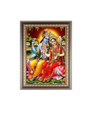 Maa Radha with Sri Krishna Photo Frame - 10x14 Inches, Brown Wooden Frame for Home, Office & Temple Decoration