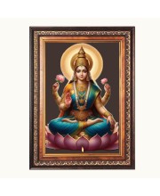 Sri Laxmi Color Photo 10x14 Inch - Vibrant Religious Wall Art for Home or Office Decor.