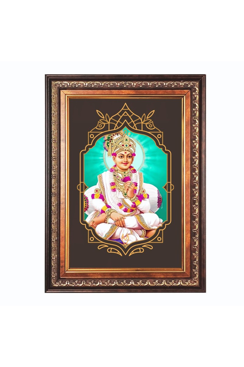 Sri Swaminarayan Color Photo 10x14 Inch - Vibrant Religious Wall Art for Home or Office Decor.