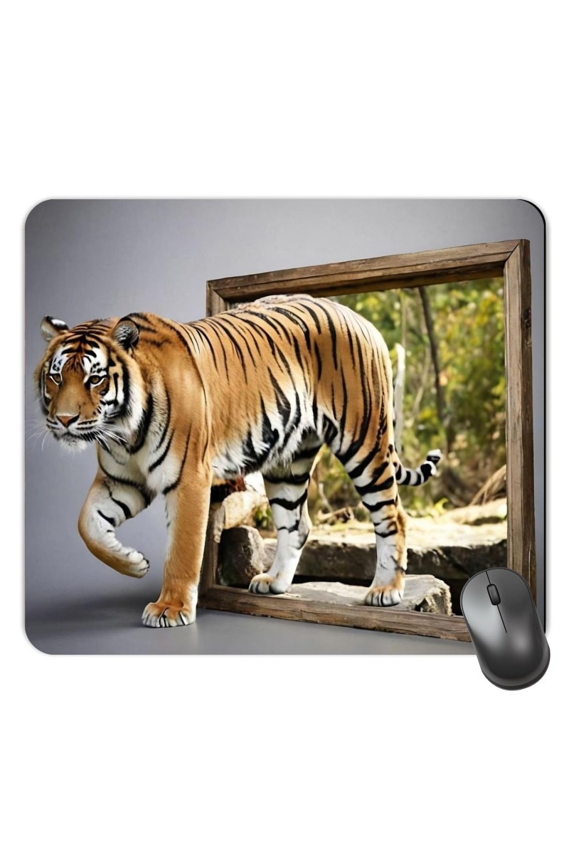 Customized Wild Tiger Picture Sublimation Mouse Pad | 8 X 7.5 Inch | Smooth Cloth Surface | Non-Slip Rubber Base | Personalized Mousepad for Laptop & Desktop (F16964)