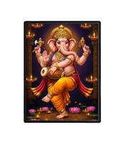 Ganesh Laminated Photo - 5x7 Inches, Divine Blessings for Home & Office and Temple Decoration