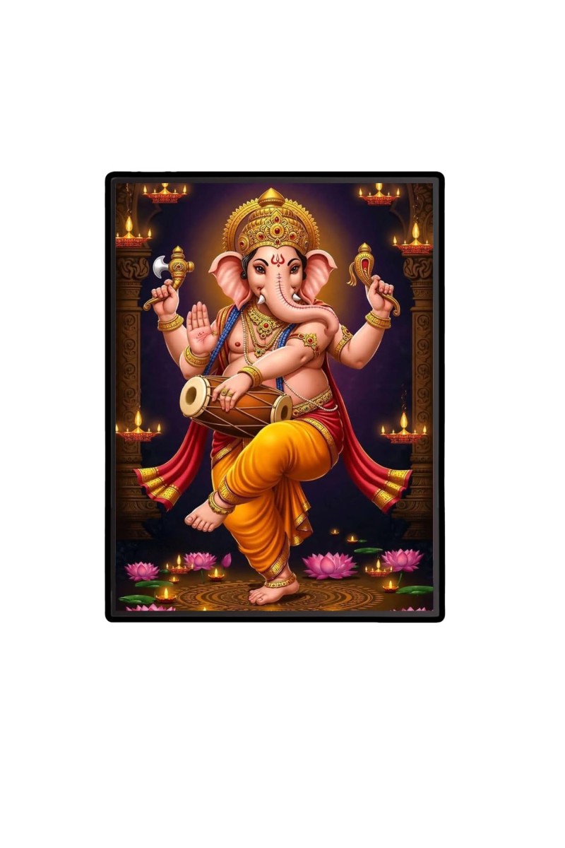 Ganesh Laminated Photo - 5x7 Inches, Divine Blessings for Home & Office and Temple Decoration