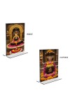 Lord Shiva Lingam Acrylic T-Style Photo Stand - 5x7 Inches, Compact and Stylish Spiritual Display, easily change 2 photos (Pack of 1)