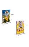 Car Desk/Table Top Lord Khatu shyam & Sri Krishna Acrylic T-Style Photo Stand - 2.5x3.5 Inches, Compact and Stylish Spiritual Display, easily change 2 photos (Pack of 1)