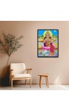 Maa Lakshmi Laminated Photo (7x9 Inches) Divine Blessings for Home & Office and Temple Decoration