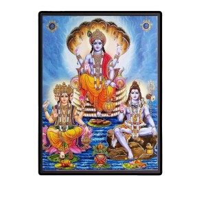 Brahma Vishnu & Shiva Laminated Photo - 5x7 Inches, Divine Blessings for Home & Office and Temple Decoration Brahma Vishnu & Shiva Laminated Photo - 5x7 Inches, Divine Blessings for Home & Office and Temple Decoration