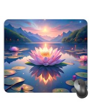 Customized Beautiful Lotus Picture Sublimation Mouse Pad | 8 X 7.5 Inch | Smooth Cloth Surface | Non-Slip Rubber Base | Personalized Mousepad for Laptop & Desktop (F17256)