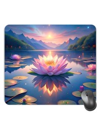 Customized Beautiful Lotus Picture Sublimation Mouse Pad | 8 X 7.5 Inch | Smooth Cloth Surface | Non-Slip Rubber Base | Personalized Mousepad for Laptop & Desktop (F17256)