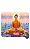 Customized Lord Buddha Picture Sublimation Mouse Pad | 8 X 7.5 Inch | Smooth Cloth Surface | Non-Slip Rubber Base | Personalized Mousepad for Laptop & Desktop (F17254)