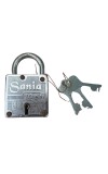 Hi Tech Sales New Square Lock (Sania Zoom) 8 lvr | Iron Body 60 mm | 3 Silver Keys | 1 Lock