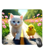 Customized Cute Cats Picture Sublimation Mouse Pad | 8 X 7.5 Inch | Smooth Cloth Surface | Non-Slip Rubber Base | Personalized Mousepad for Laptop & Desktop (F17461)