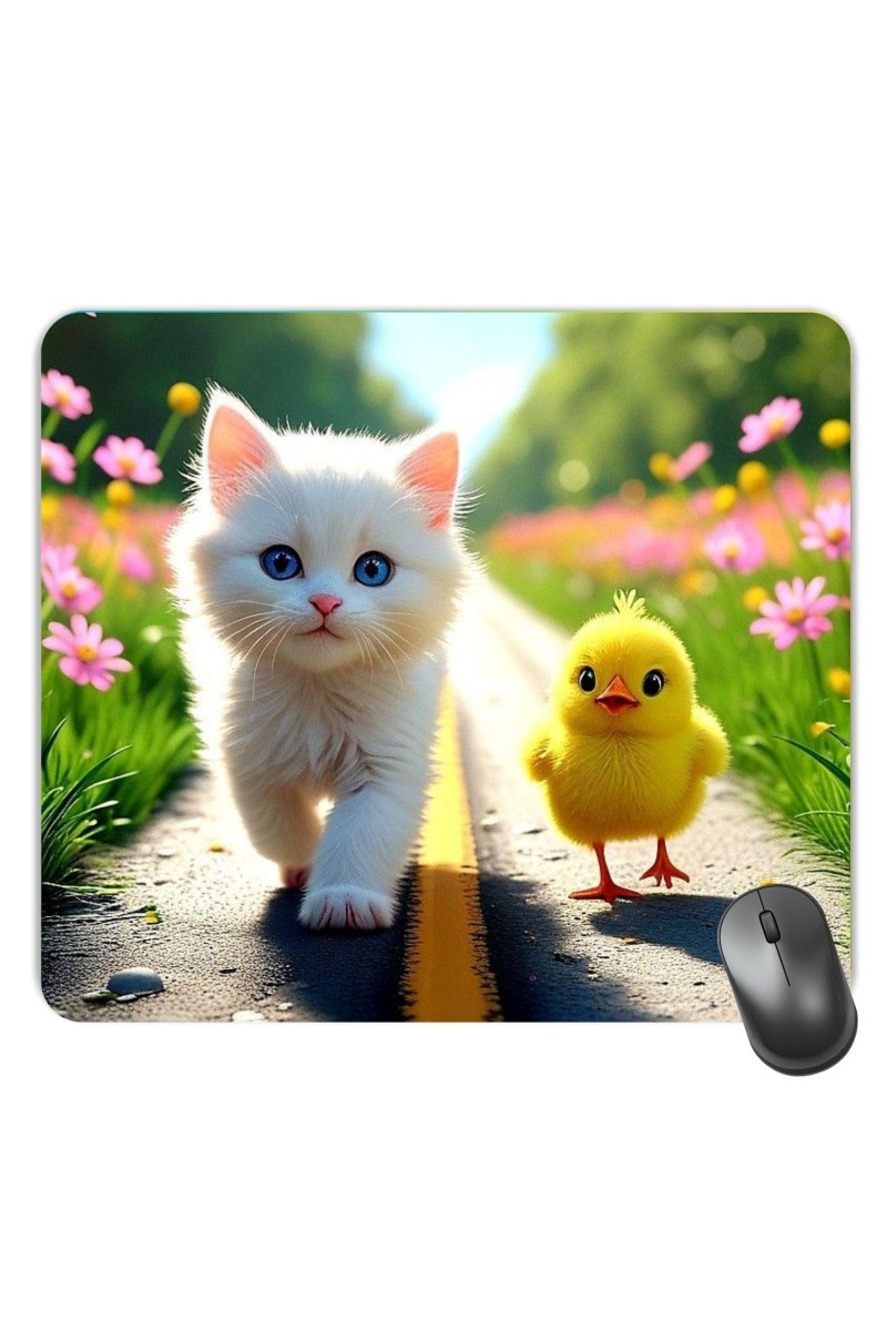 Customized Cute Cats Picture Sublimation Mouse Pad | 8 X 7.5 Inch | Smooth Cloth Surface | Non-Slip Rubber Base | Personalized Mousepad for Laptop & Desktop (F17461)