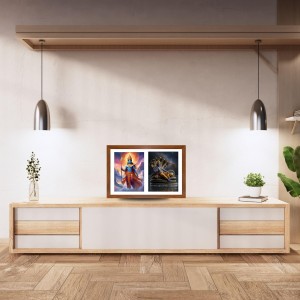 lord indra and vishnu Photo Frame - 15x19Inches - Spiritual Artwork for Home Decor, Puja Room and Office Decoration